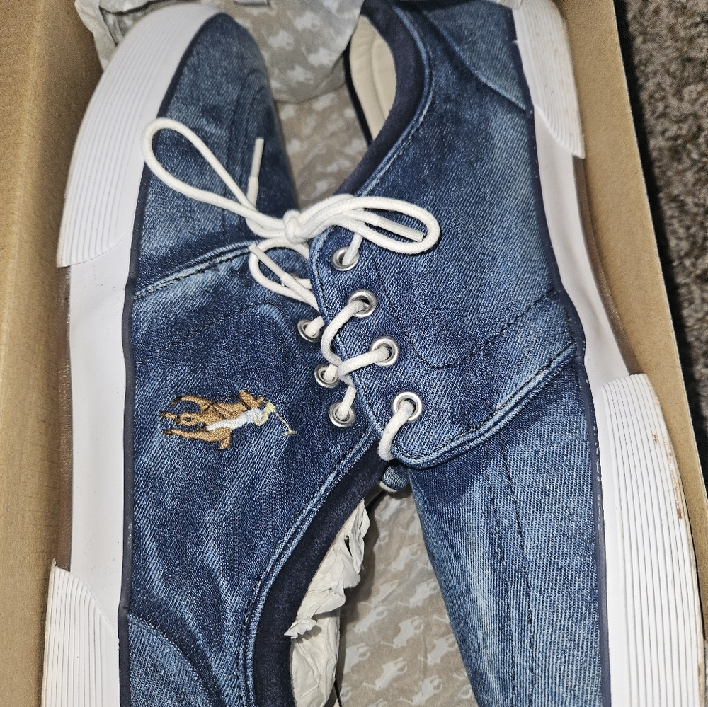 Polo ralph lauren denim sneakers men size 14